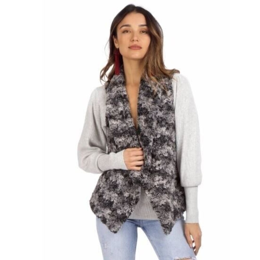 Show Me Your Mumu Fausta Vest Wolfpack Soft Faux Fur Gray  Vest Size XS